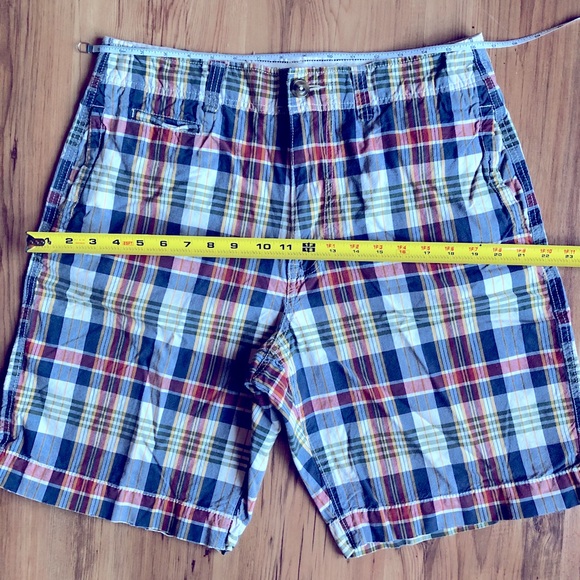 American Eagle Distressed Plaid Shorts Blue Size 32 Men’s - Picture 5 of 15